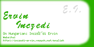 ervin inczedi business card